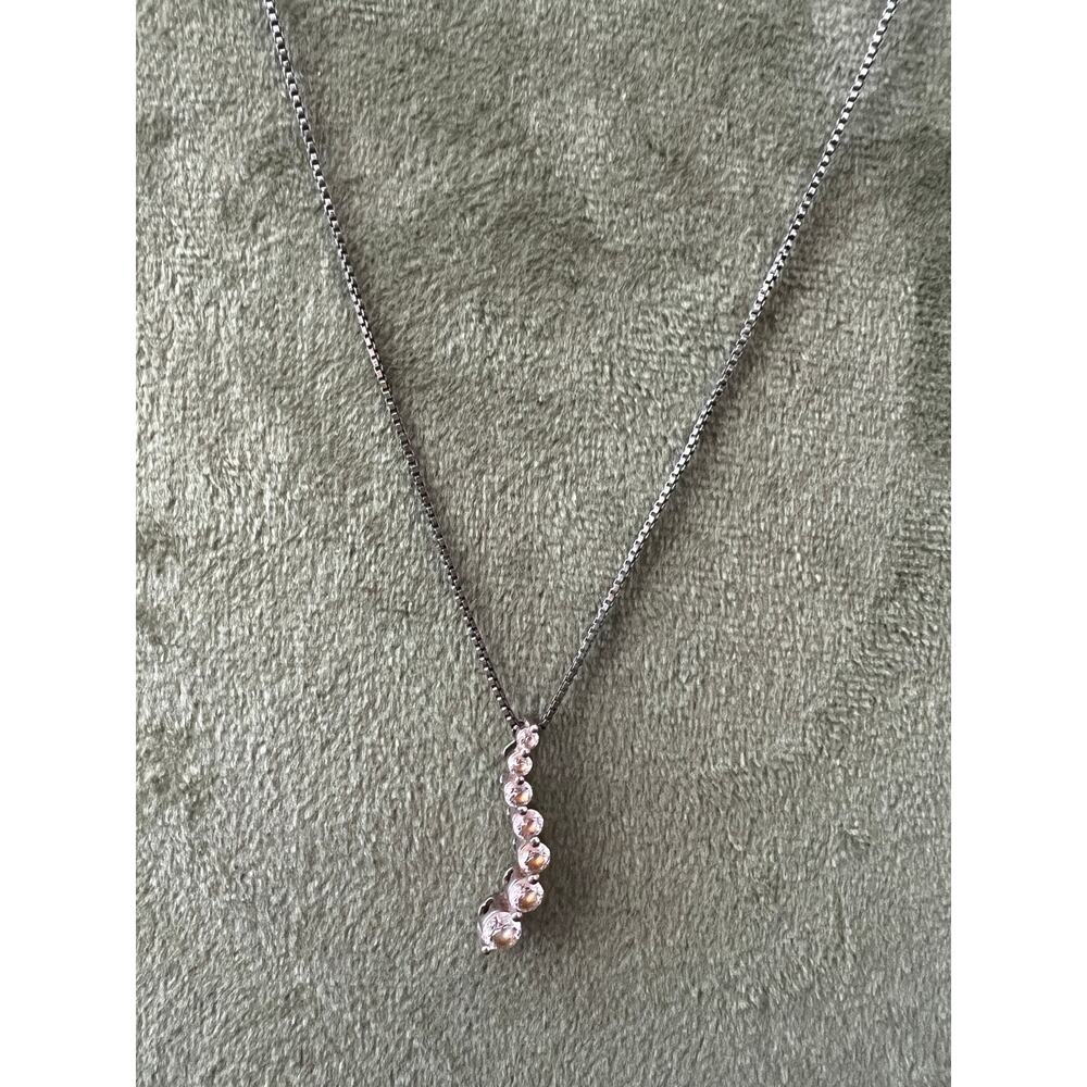 925 Danecraft Sterling Silver Necklace w/ SAI Crystal Drop Pendant Vintage - Picture 3 of 7